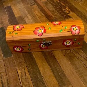 Gorgeous Vintage Handtooled Wood Box. Estate sale find!